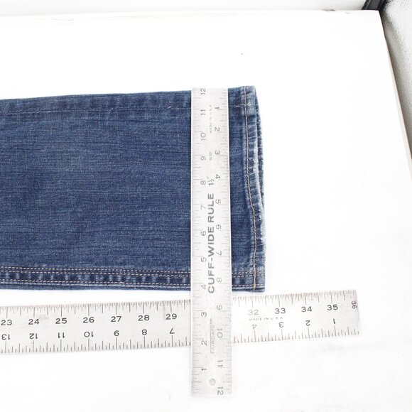 Rock Revival Jeans Womens 28 Gwen Boot Blue Flap Thick Stitch Low Rise Denim - Picture 7 of 14